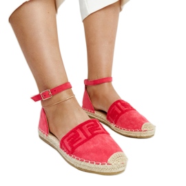 Dunkelrosa Espadrilles mit dekorativer Sonja-Stickerei