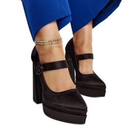 Schwarze Mikea-Pumps mit hohem Absatz