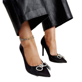 Schwarze High Heels mit dekorativer Schleife Natasa