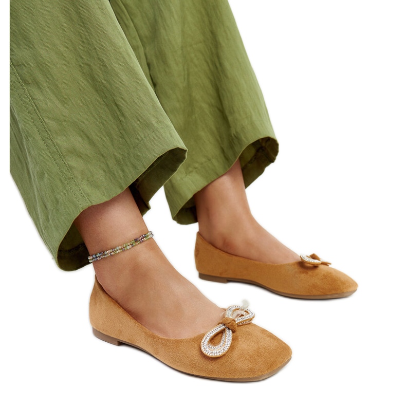 Braune Ballerinas mit Schleife von Gaillou
