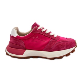 Damen-Ledersneaker Big Star NN274961 Fuchsia rosa