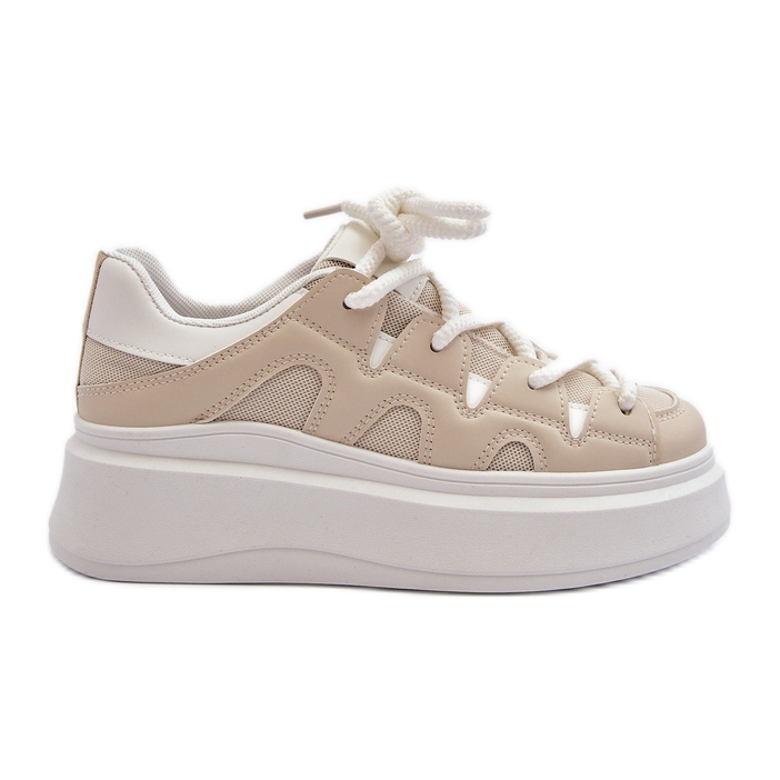 Damen-Sneaker mit dicker Schnürung Beige Vinali