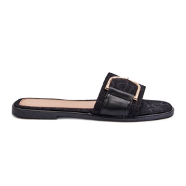 Glänzende Damen-Flip-Flops mit verzierten schwarzen Oberteilen