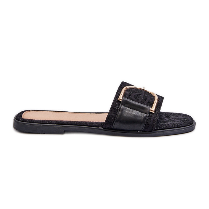 Glänzende Damen-Flip-Flops mit verzierten schwarzen Oberteilen