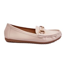 Klassische Damen-Loafer aus Öko-Leder Beige Demese