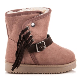 Kylie Stiefel mit Fransen rosa