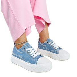 Blaue High-Plateau-Sneaker von Almaz
