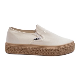 Slip-On-Sneaker für Damen mit Zopfmuster Lee Cooper LCW-24-44-2430 weiß