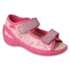 Befado Kindersandalen mit Ledereinsatz 063X015 rosa mit Glitzer