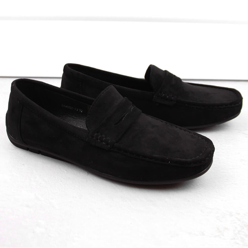 News Wildlederschuhe, Herren-Slipper, schwarz Unisoft 7710
