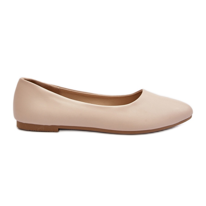 Damen-Ballerinas aus Öko-Leder Beige Tindomiel