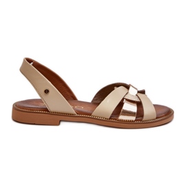 Zazoo 40382 Damen Ledersandalen, Beige