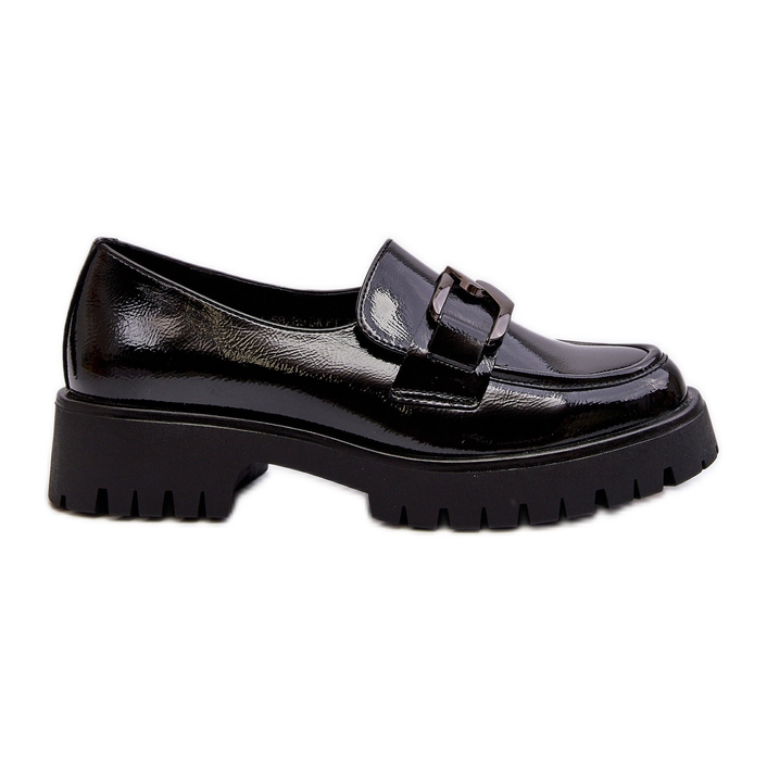 Vinceza Damen-Mokassins aus Lackleder in Schwarz von Santtes