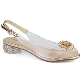 Transparente Potocki W WOL227A goldene Sandalen