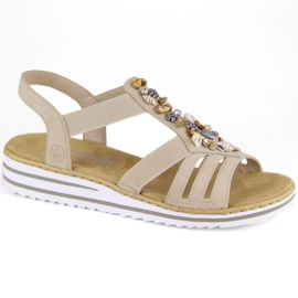 Bequeme Rieker W RKR680 beige Sandalen