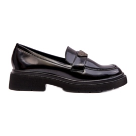Damen-Loafer mit flachem Absatz, Schwarz