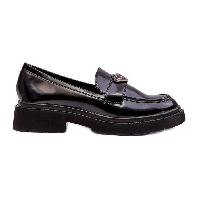 Damen-Loafer mit flachem Absatz, Schwarz