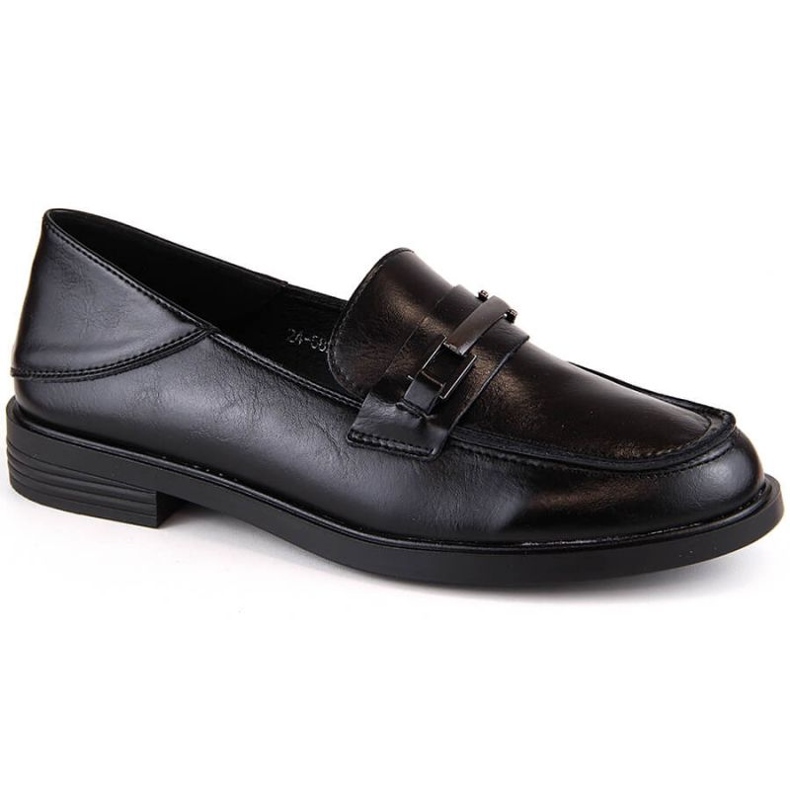 Vinceza W JAN280 schwarze Lederschuhe mit niedrigem Absatz