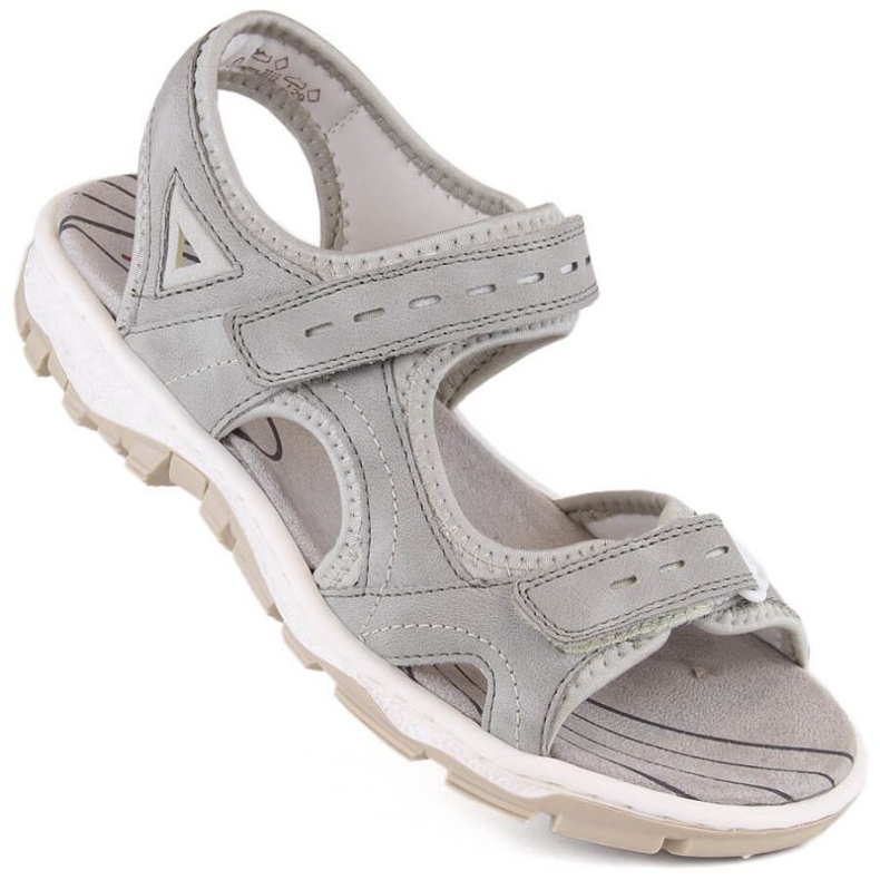 Bequeme Rieker W RKR674 graue Sandalen