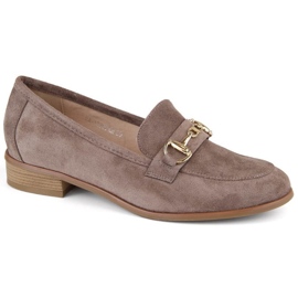 Potocki W WOL219 braune Wildlederschuhe mit niedrigem Absatz