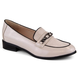 Potocki W WOL220 beige Lackschuhe mit niedrigem Absatz