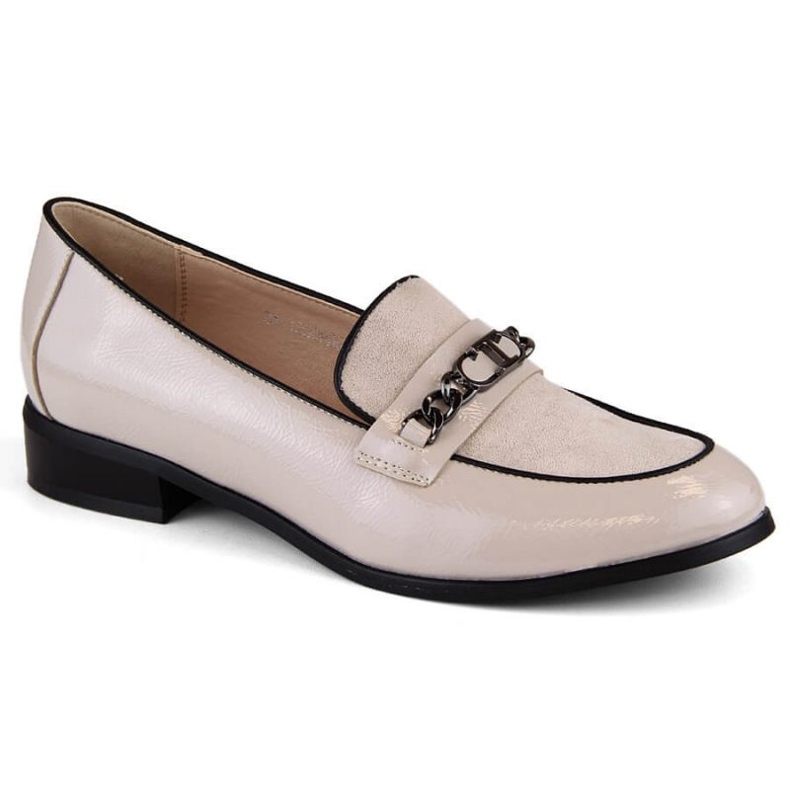 Potocki W WOL220 beige Lackschuhe mit niedrigem Absatz