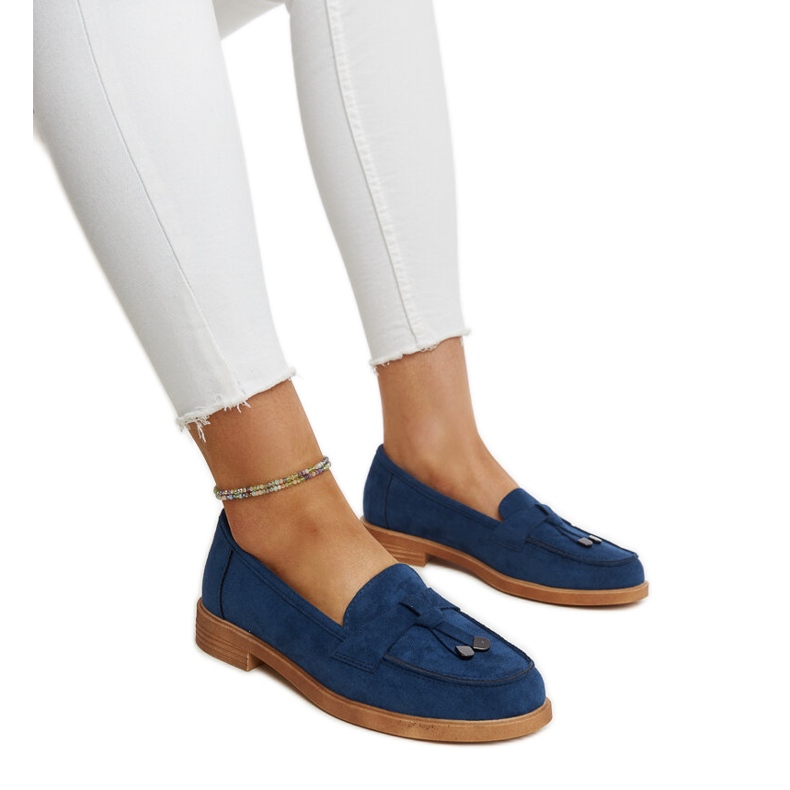 Marineblaue Wildledermokassins von Vinceza