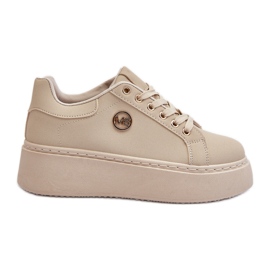 Damen-Plateau-Sneaker Beige Eshen