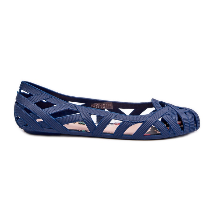 Damen-Ballerinas aus Gummi, Marineblau, Salam
