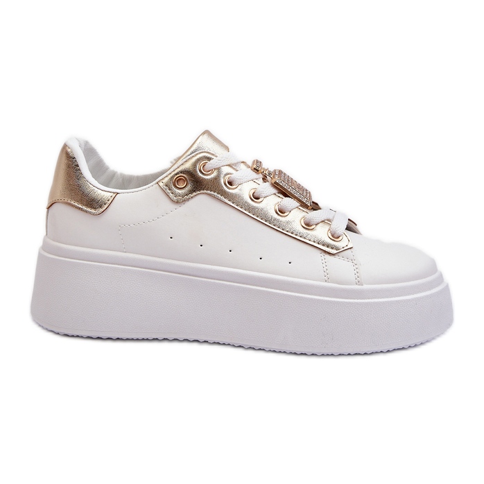 Weiße Damen-Sneaker mit Dekoration Celedria