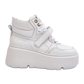 Zazoo 3450 Damen Ledersneaker Weiß