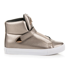 Hohe Turnschuhe mit Klettverschluss grau gelb mehrfarbig