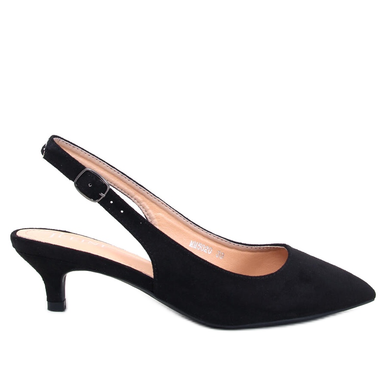 Malloi Schwarze niedrige Absätze mit offenem Absatz