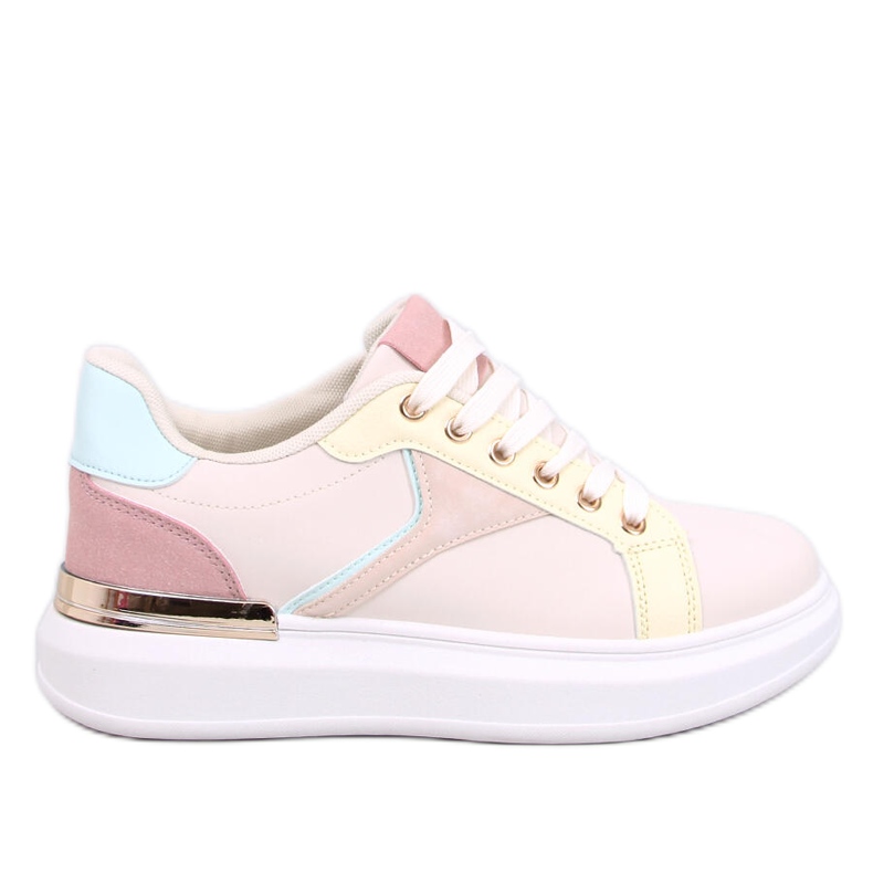 Bunte Flocks Multi-Sneaker beige
