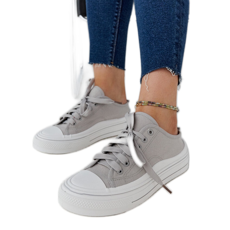 Graue Fiori-Plateau-Sneaker