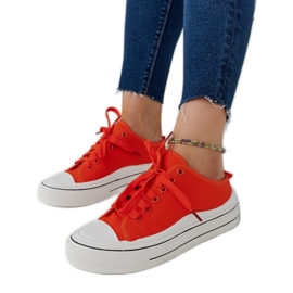 Orangefarbene Fiori-Plateau-Sneaker