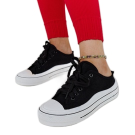 Schwarze Fiori-Plateau-Sneaker