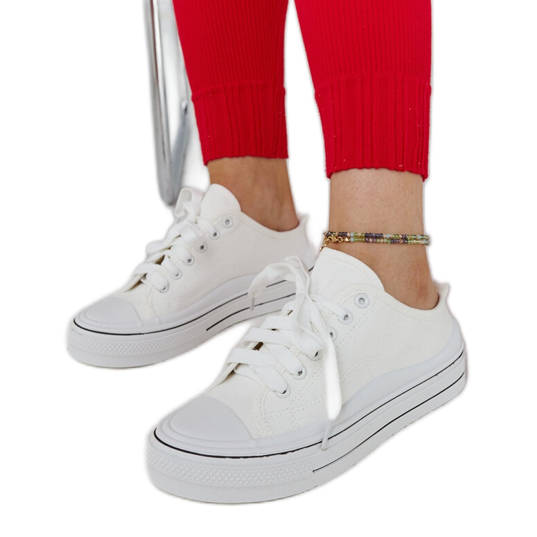 Weiße Fiori-Plateau-Sneaker