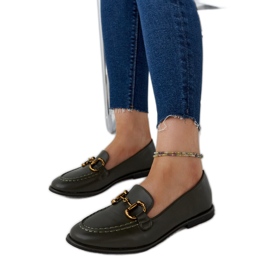 Dunkelgrüne Mokassins mit Lemlem-Schnalle