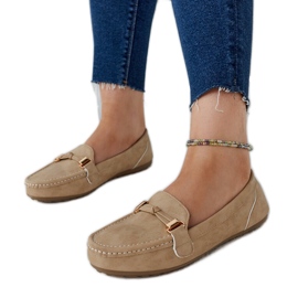 Beigefarbene Mokassins mit mattem Finish von Scafati