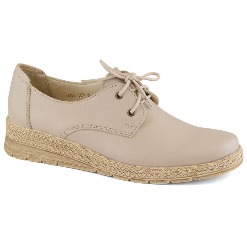 Bequeme Damen-Lederkeilschuhe, beige Helios 401.10