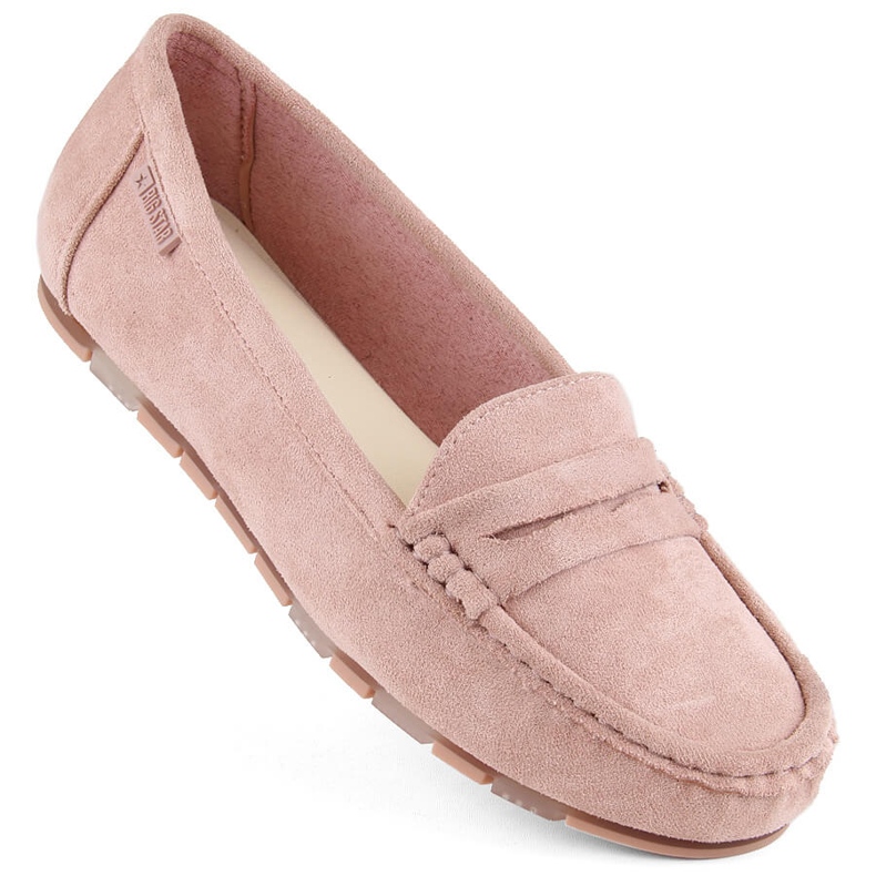Bequeme Damen-Mokassins aus Wildleder, rosa Big Star NN274928
