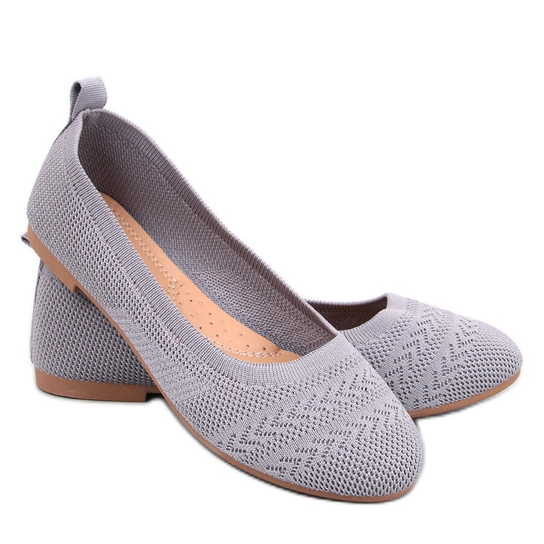 Newey Grey gestrickte Ballerinas grau