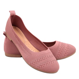 Newey Pink gestrickte Ballerinas rosa