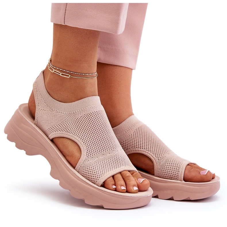 Damen-Sportsandalen mit dicker Sohle, Pink Deinaleia rosa