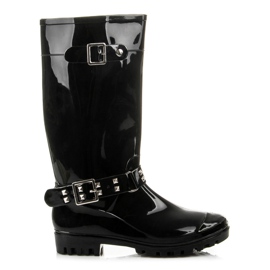 Regenstiefel mit abnehmbarer Schnalle schwarz