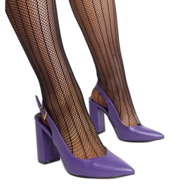 Lila Wechsler-Pumps mit offener Zehenpartie