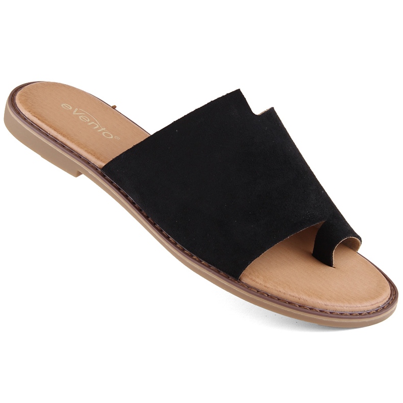 Damen-Flipflops aus Wildleder, schwarz eVento 4586