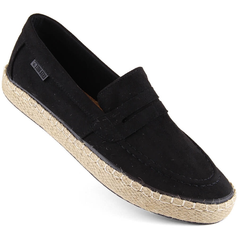 Herrenschuhe, Slip-on-Espadrilles-Mokassins, schwarz Big Star NN174046