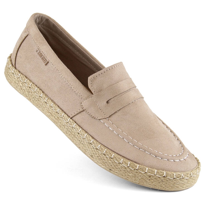 Herrenschuhe, Slip-On-Espadrilles-Mokassins, beige Big Star NN174049